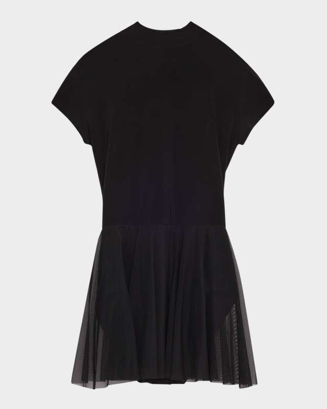 Mock-Neck Flared Pickleball Swim Dress